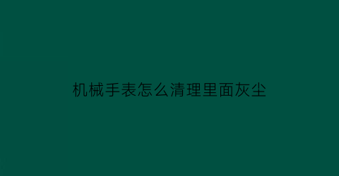 机械手表怎么清理里面灰尘(机械表盘怎么清洗)