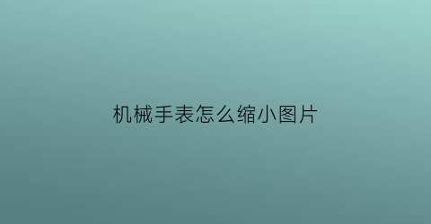 机械手表怎么缩小图片