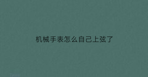 “机械手表怎么自己上弦了(自动机械表手表上弦)