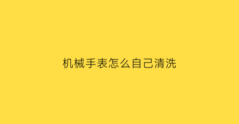 “机械手表怎么自己清洗(机械手表怎么清洗视频)