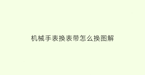 “机械手表换表带怎么换图解(机械表的表带如何拆卸)