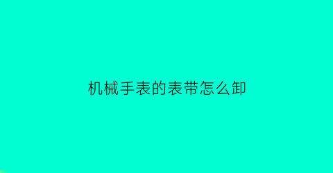 机械手表的表带怎么卸