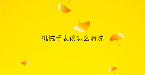 机械手表该怎么清洗