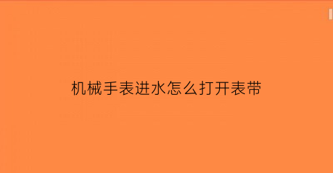 “机械手表进水怎么打开表带(机械表进水了怎么办生活小妙招)