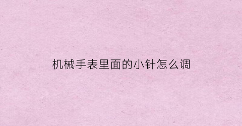 “机械手表里面的小针怎么调(机械手表里面的小针怎么调整)