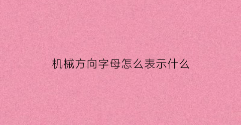 “机械方向字母怎么表示什么(机械方向盘原理图)