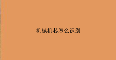 “机械机芯怎么识别(机械表机芯怎么看好坏)