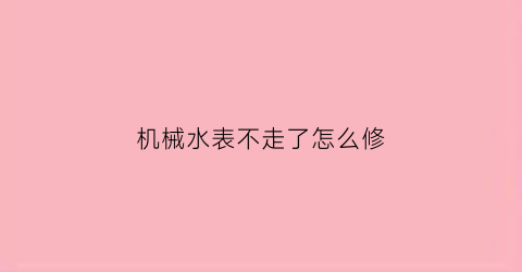 “机械水表不走了怎么修(机械式水表怎么看)