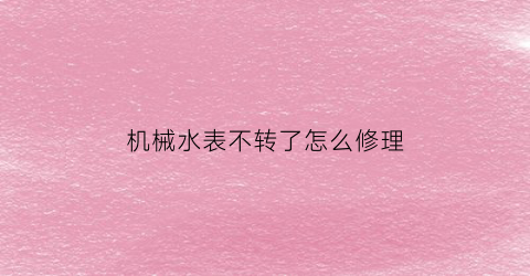 “机械水表不转了怎么修理(机械式水表怎么看)