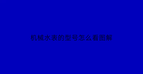 机械水表的型号怎么看图解(机械式水表测量原理)