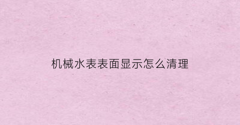 “机械水表表面显示怎么清理(机械式水表结构)