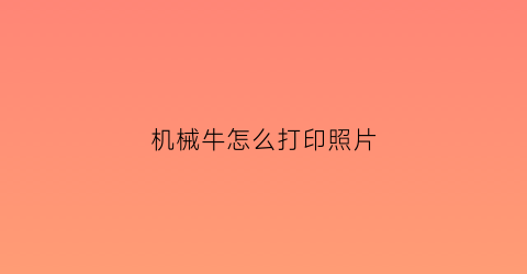 机械牛怎么打印照片