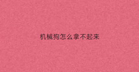 机械狗怎么拿不起来