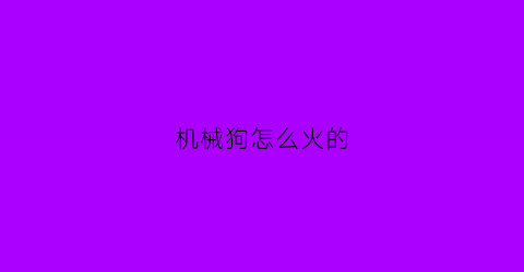 “机械狗怎么火的(机械狗剩子)