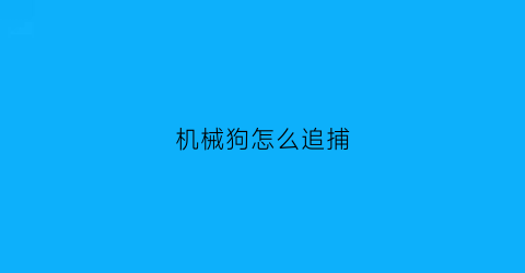 机械狗怎么追捕