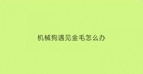 “机械狗遇见金毛怎么办(机械犬怎么入侵)