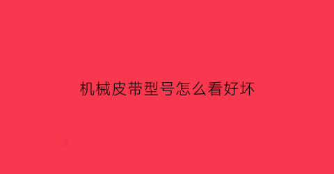 机械皮带型号怎么看好坏(机器皮带怎么看型号)