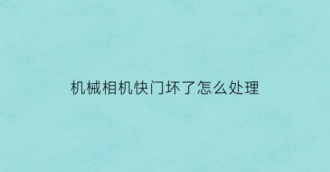 机械相机快门坏了怎么处理(相机快门坏了修一下多少钱)