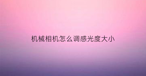 “机械相机怎么调感光度大小(纯机械相机怎么测光)