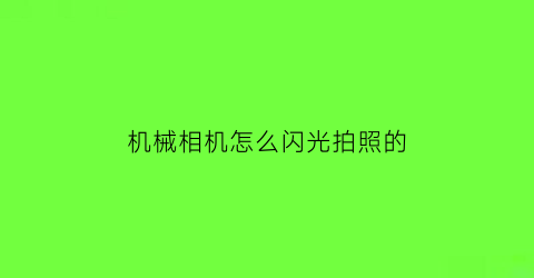 机械相机怎么闪光拍照的(相机闪光灯使用技巧)