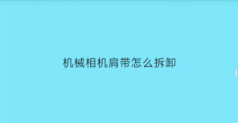 “机械相机肩带怎么拆卸(相机肩带扣环怎么拆)