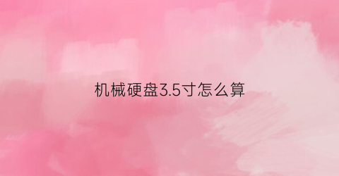 机械硬盘3.5寸怎么算