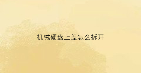 “机械硬盘上盖怎么拆开(机械硬盘的拆装视频)