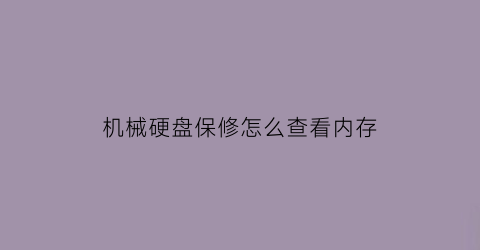 “机械硬盘保修怎么查看内存(机械硬盘保修怎么查看内存大小)