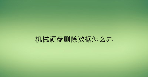 “机械硬盘删除数据怎么办(机械硬盘删除的东西还能找回来吗)