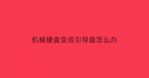 “机械硬盘变成引导盘怎么办(机械硬盘变成了c盘)