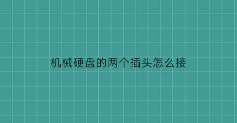 机械硬盘的两个插头怎么接(机械硬盘的两个插头怎么接线图解)