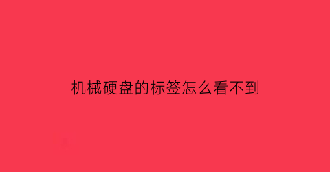 机械硬盘的标签怎么看不到