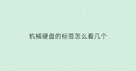 “机械硬盘的标签怎么看几个(机械硬盘型号在哪看)