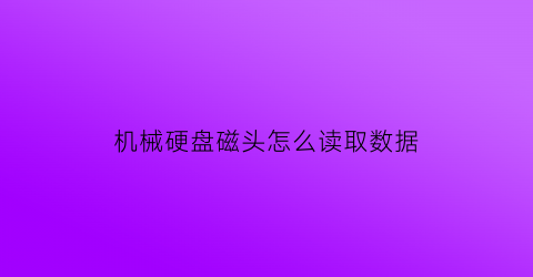 “机械硬盘磁头怎么读取数据(机械硬盘里的磁盘)