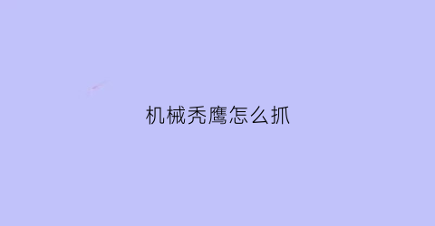 “机械秃鹰怎么抓(秃鹰哪里能搞到)