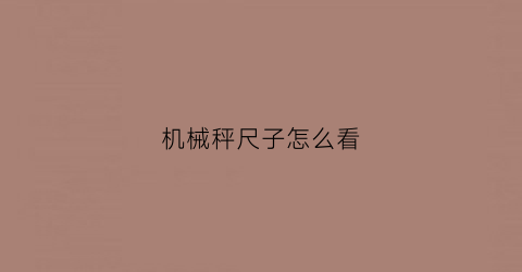 机械秤尺子怎么看(机械秤尺子怎么看数字)