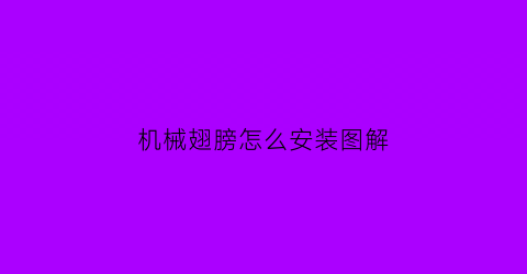 机械翅膀怎么安装图解