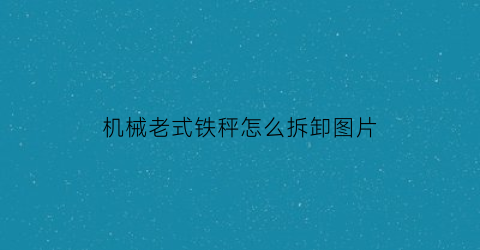 “机械老式铁秤怎么拆卸图片(老式机械称怎么认)