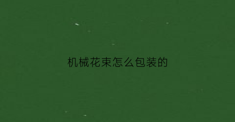 机械花束怎么包装的(机械花束怎么包装的好看)