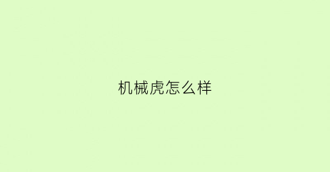 机械虎怎么样