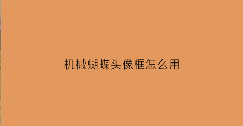 机械蝴蝶头像框怎么用