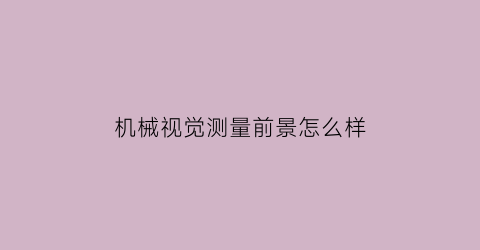 机械视觉测量前景怎么样(机器视觉测量技术实验报告)