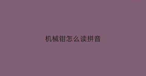 “机械钳怎么读拼音(钳式机械手)