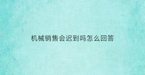 “机械销售会迟到吗怎么回答(机械销售技巧和话术)