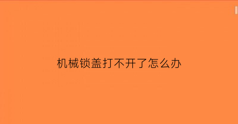 “机械锁盖打不开了怎么办(机械锁盖打不开了怎么办呢)