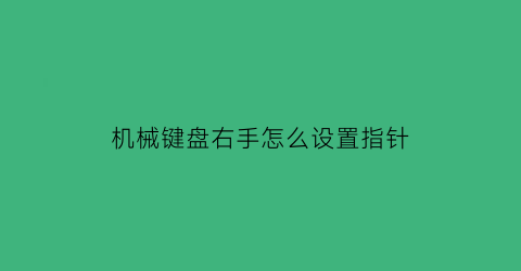 “机械键盘右手怎么设置指针(机械键盘右边数字按不出来)