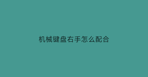 “机械键盘右手怎么配合(机械键盘右边的数字键按不出来是怎么回事)