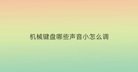 “机械键盘哪些声音小怎么调(机械键盘什么声音比较小)