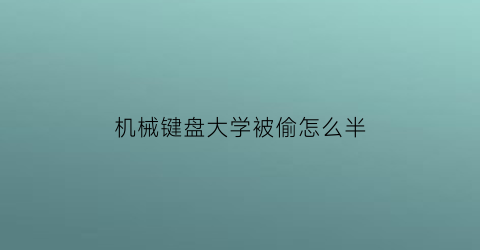 “机械键盘大学被偷怎么半(机械键盘被重物砸了)