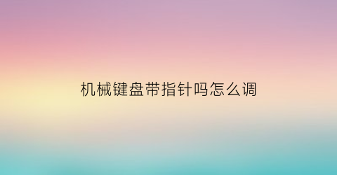 “机械键盘带指针吗怎么调(机械键盘有键失灵怎么办)